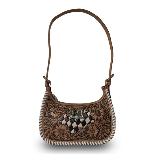 HANDTOOLED DANNIA MEDIUM PURSE CHECKERED EDITION