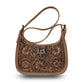 Handtooled Dannia Large Purse - Saddle Brown
