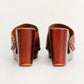 Loyal West Desert Wanderer Sandals - Dark Brown Handtooled Leather