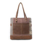 Side Floral Print Canvas Tote Bag