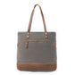 Side Floral Print Canvas Tote Bag