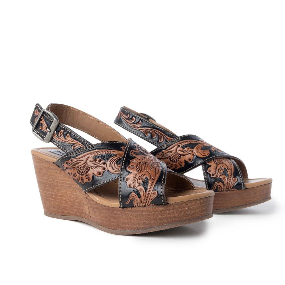Flower Ridge Hand-Tooled Sandals
