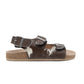 Mountain Path Leather Sandals In Dark & Light Hair-On Hide