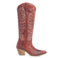 Myra Nalejandra Leather Boots for Women – Western Swirl Stitching, Low Block Heel for Country Style and Everyday Comfort