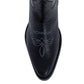 Myra Nalejandra Ebony Black Leather Boots for Women - Embroidered Tall Western Heels with Pointed Toe for Festive Country Style