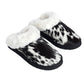 Myra Alamosa Shadow Fur-Lined Hairon Leather Slippers for Women â€“ Winter Indoor Comfort, Soft Sole, Western Style