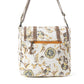 Mesa Morning Glories Messenger Bag In Brown And Off White