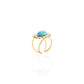 Marissa's Charm Ring In Golden and Turquoise