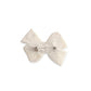 White Glittering Bow Brooch In White
