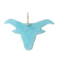 Longhorn Charm Leather Key Fob in Turquoise