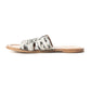 Myra Daleena Anne Leather Slide Sandals for Women – Western Style Open-Toe Flats with Natural Hairon Pattern