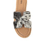Myra Daleena Anne Leather Slide Sandals for Women – Western Style Open-Toe Flats with Natural Hairon Pattern