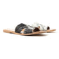 Myra Daleena Anne Leather Slide Sandals for Women – Western Style Open-Toe Flats with Natural Hairon Pattern