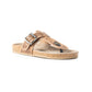 Myra Balinda Ridge Hand-Tooled Leather T-Strap Flats for Women - Western Embossed Sandals with Cushioned Sole for Daily Comfort