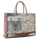 Hide & Floral Print Weekender Bag