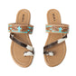 Myra LaDonna Trail Handtooled Sandals for Women â€“ Azure Western Hairon Slip-Ons for Ranch Days & Rodeo Nights