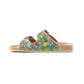 Falling Feather Sandals In Green and Brown
