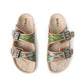Falling Feather Sandals In Green and Brown