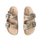 Falling Feather Sandals In Turquoise and Brown
