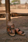 Myra Great Sonora Sunset Studded Leather Sandals for Women – Cork Sole, Antique Brass Dual Buckles for All-Day Comfort