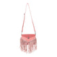 Wild West Fringe Leather Crossbody Bag in Pink