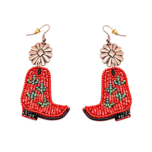 Cactus Rose Boot Earrings