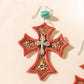Myra Crimson Cross Earrings