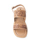 Myra Wildflower Wanderer Handtooled Leather Sandals for Women â€“ Ankle Buckle Strap, Western Floral Carving, Everyday Comfort