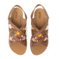 Lilytrail Embroidered Leather Sandals in Tan