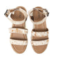 Longhorn Lasso Leather Sandals in Brown & White Hairon
