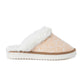 Snowdrift Embossed Leather Slippers in Wintry Beige
