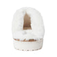 Snowdrift Embossed Leather Slippers in Wintry Beige