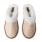 Snowdrift Embossed Leather Slippers in Wintry Beige