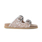 Myra Marlowe Western Handtooled Leather Sandals in Ivory Bloom