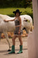 Bluebonnet Embroidered Western Leather Boots in Teal