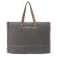 Myra Floweret Weekender Bag for Women – Floral Printed Front, Buckle Closure, Fringed Edges for Travel Chic