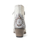 Myra Sierra Belle Handtooled Leather Booties in Almond White