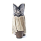 Canyon Night Bird Fringe Booties in Cream