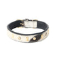Prairie Paws Studded Hairon Dog Collar in Ash & Ivory