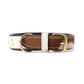 Prairie Paws Studded Hairon Dog Collar in Brown & White