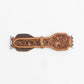 Lone Star Handtooled Leather Watch Band in Antique Saddle Brown