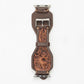 Lone Star Handtooled Leather Watch Band in Antique Mahogany