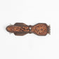 Lone Star Handtooled Leather Watch Band in Antique Mahogany