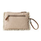 Meadow Lace Embroided Pouch in Ivory Bloom