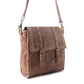Western Rune Leather Crossbody Bag in Dark Brown