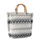 Myra Tundra Trail Hand Embroidered Tote Bag in Silver Dune