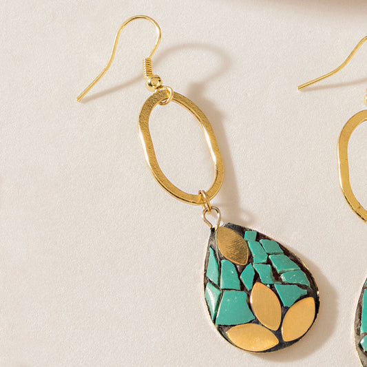 Myra Verdestone Earrings in Desert Teal