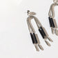 Myra The Black Hitch Earrings in Onyx Silver