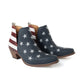 Myra Liberty Star Leather Booties in Vintage Blue