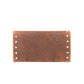 Yellowstone Caldera Leather Wallet with Rivets in Amber